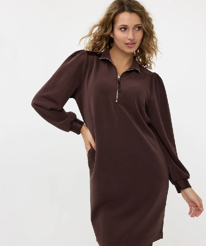 Modal Zip Dress (Chocolate) Budget-friendly unclassified dresses