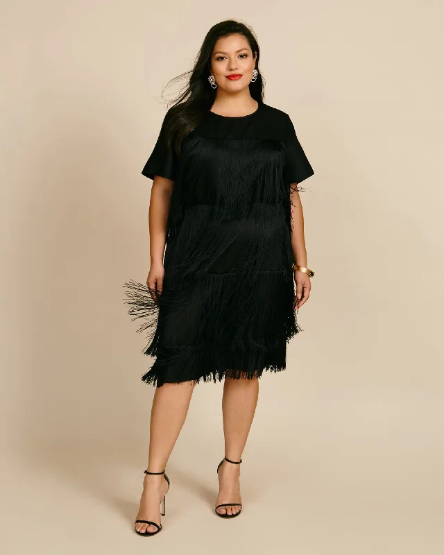 Fringe Dress | Black Tulle unclassified dresses