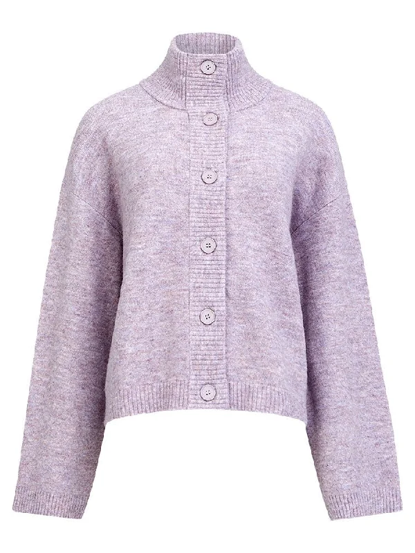 Carice Knit Button Down Jumper - Lavender Marl Elegant evening unclassified dresses