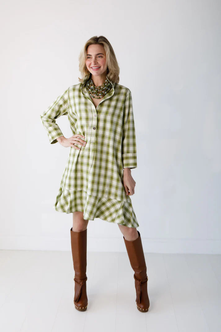 Sallie (Green Plaid) Metallic unclassified dresses