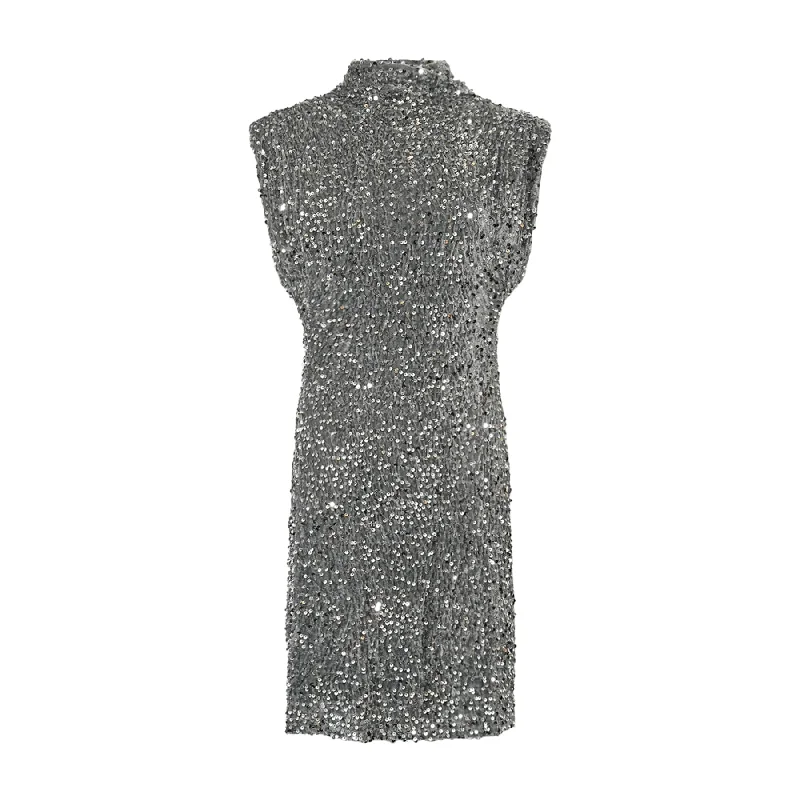 Kali Dress Asphalt Silver Ruched unclassified dresses