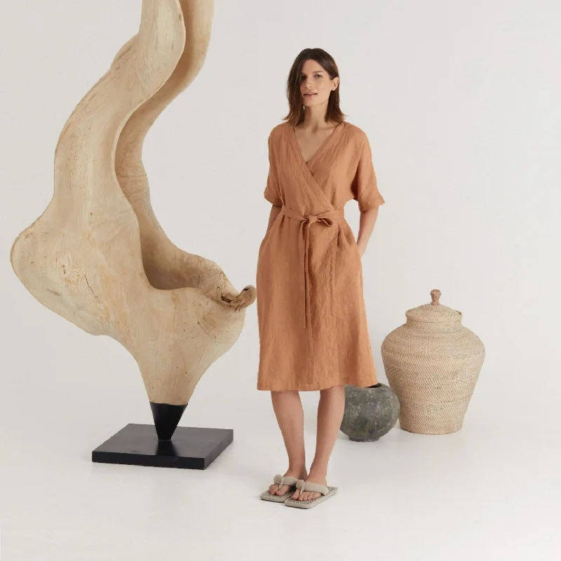 LIMITED EDITION Nude Linen Vine Dress Chiffon unclassified dresses