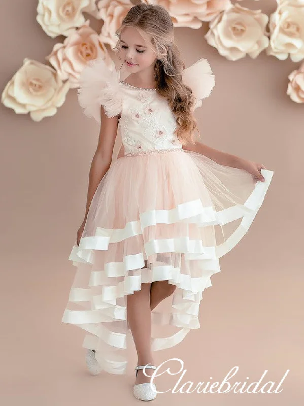 Lovely Hi-low Appliques Flower Girl Dresses Embroidered unclassified dresses