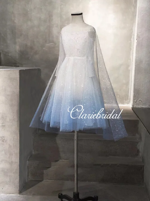 Lovely Ice Blue-White Sparkle Flower Girl Dresses, Elsa Inspired Newest Flower Girl Dresses Gothic unclassified dresses