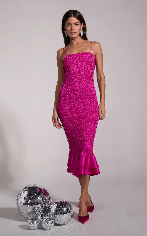 Luiza Shirring Dress in Magenta Winter unclassified dresses