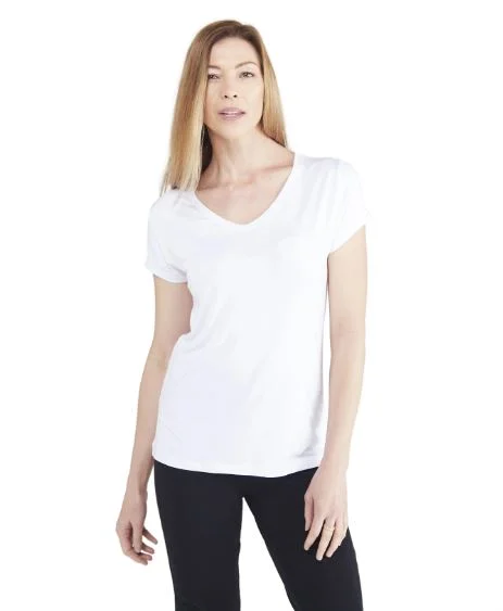 Lotus V-Neck Tee - White Festival unclassified dresses