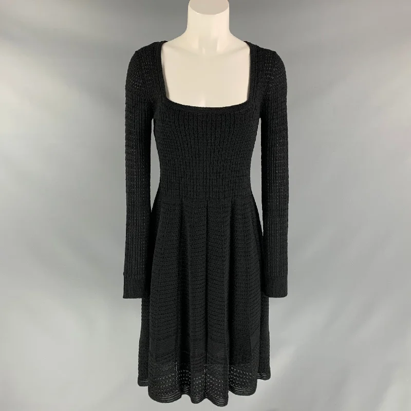 M MISSONI Size 8 Black Wool Blend Knitted Dress Formal unclassified dresses