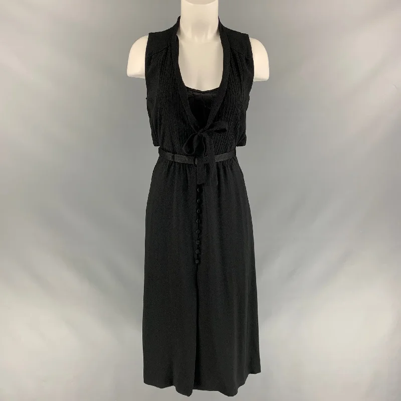 MARC JACOBS Size 0 Black Acetate / Viscose Solid Dress Bright color unclassified dresses