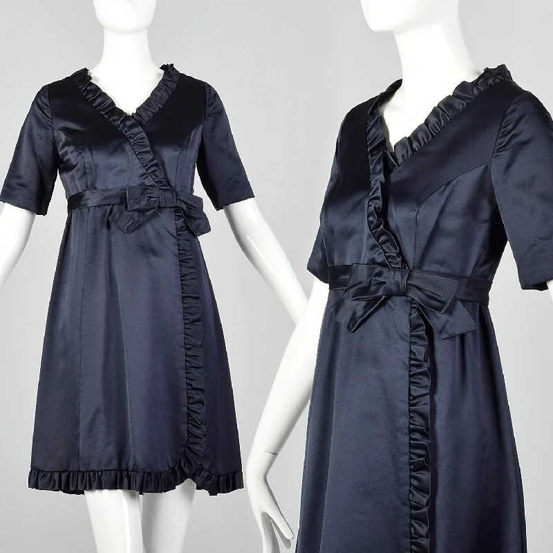 Medium 1960s Blue Satin Dress Gothic unclassified dresses