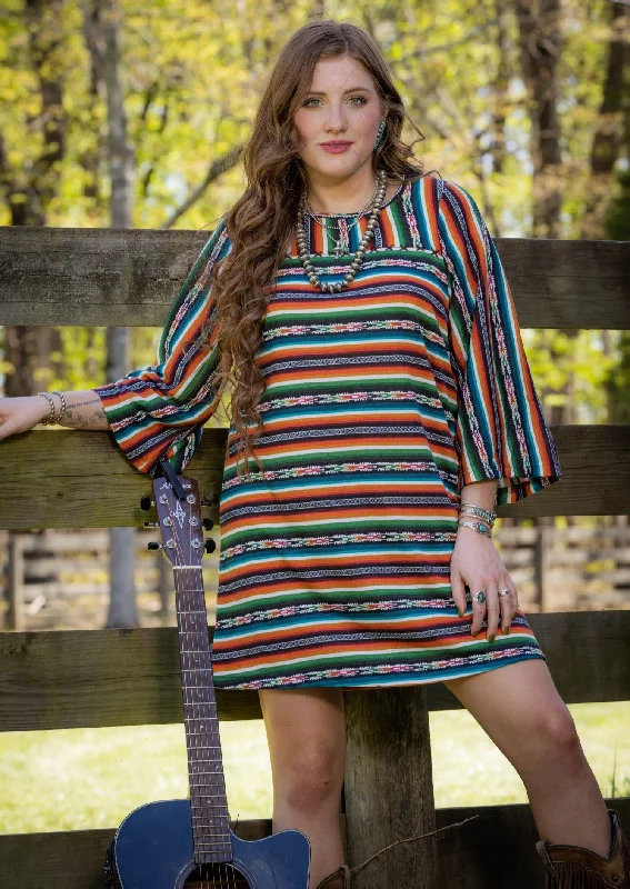 Montana Aztec Bell-Sleeve Dress Party unclassified dresses