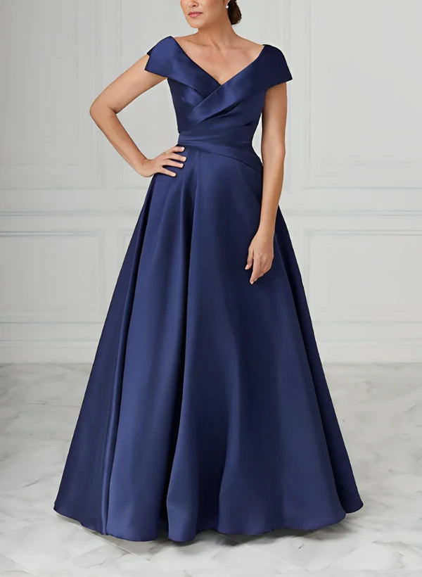 Mother Of The Bride Dresses A-Line Princess V-Neck Satin Designer unclassified dresses