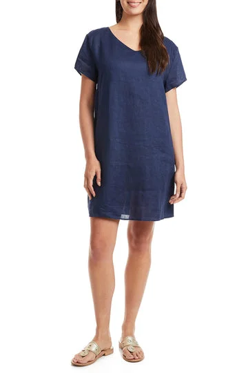 Castaway Oceanique Dress Navy Linen Best-selling unclassified dresses