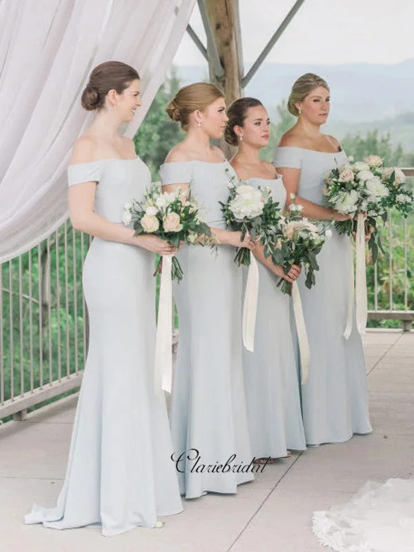 Off Shoulder Bridesmaid Dresses, Mermaid Bridesmaid Dresses Tiered unclassified dresses