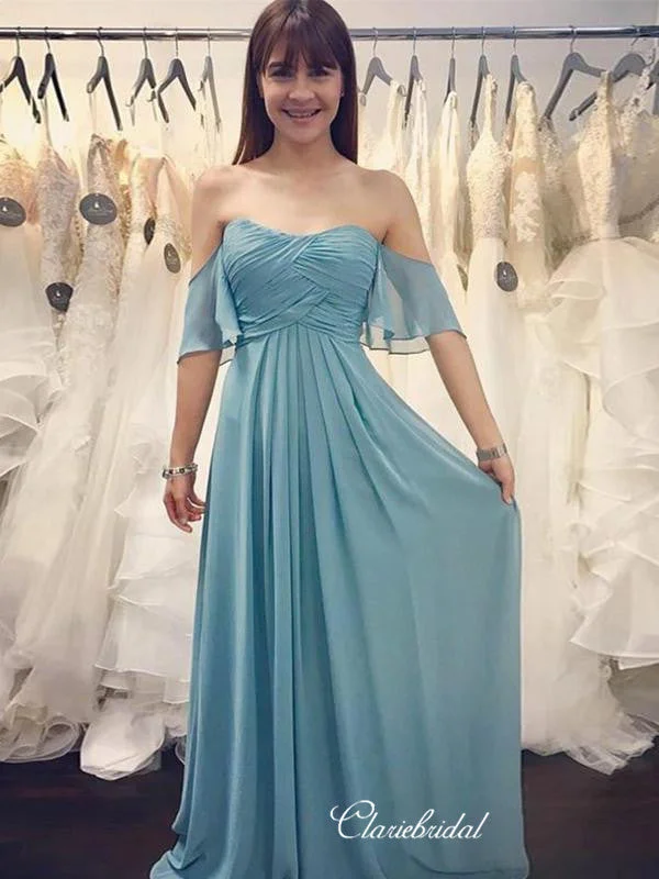 Off The Shoulder Bridesmaid Dresses, Popular Chiffon Bridesmaid Dresses One-shoulder unclassified dresses