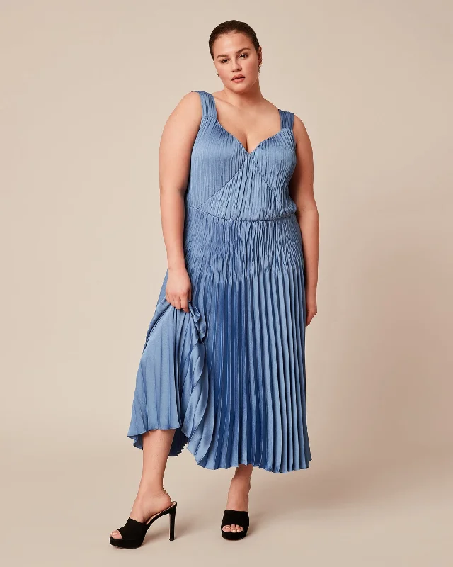 Pleated Slip Dress | BLUE Women's unclassified dresses