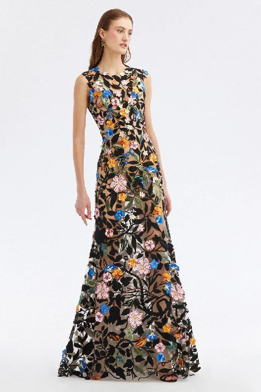 Remarkable Moment Floral Embroidered Illusion Gown H&M floral dresses