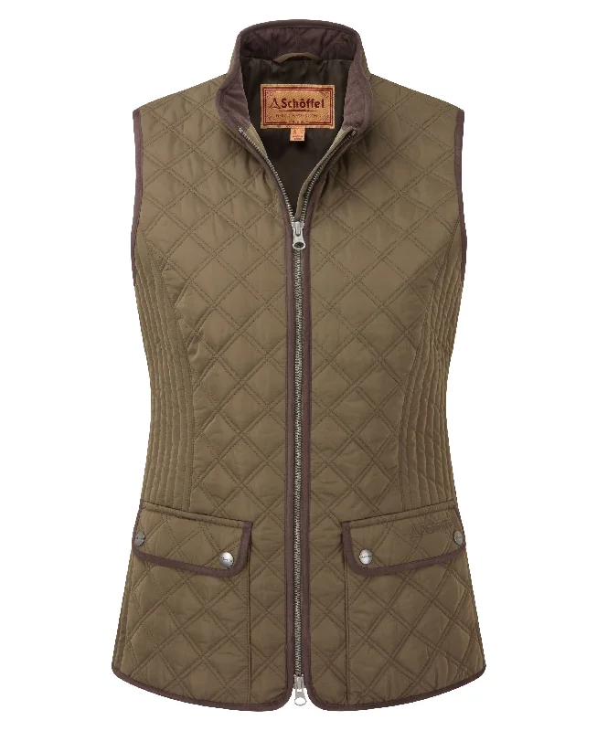 Quilted Gilet - Olive Floral unclassified dresses