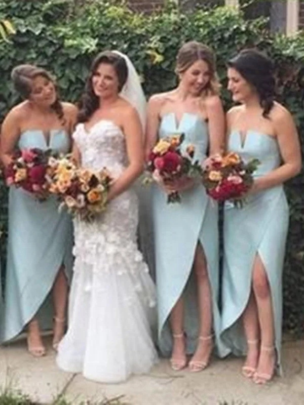 Simple 2020 Bridesmaid Dresses, Strapless Bridesmaid Dresses Casual unclassified dresses