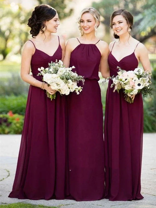 Simple A Line Sweetheart Neck Burgundy Bridesmaid Dress, Burgundy Prom Dress Office unclassified dresses