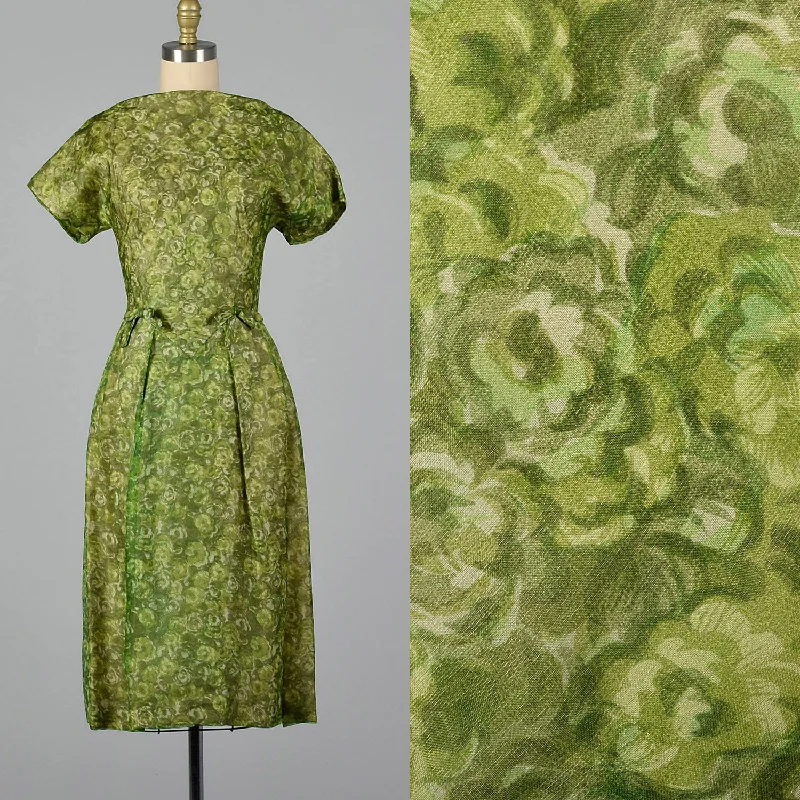 Small 1950s Green Day Dress Lightweight unclassified dresses