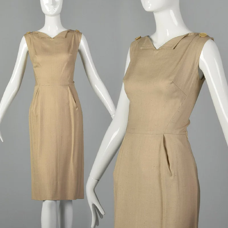 Small 1960s Bonwit Teller Twill Day Dress Winter unclassified dresses