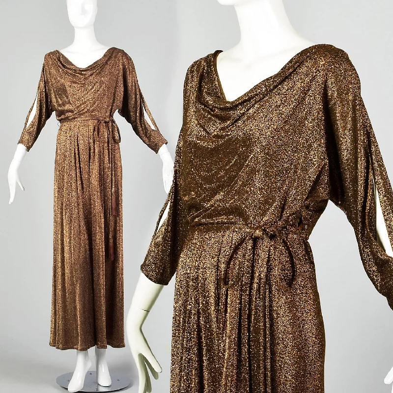 Small 1970s Bronze Lurex Dress Summer unclassified dresses