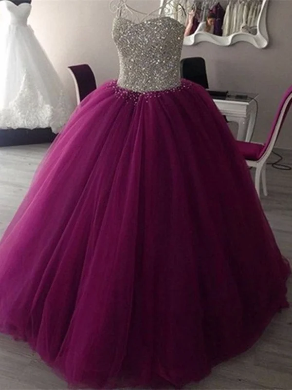 Sparkly Sweetheart Neck Purple Prom Dresses, Purple Formal Dresses, Evening Dresses Anniversary unclassified dresses