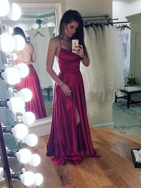 Stylish Backless Burgundy Prom Dress, Backless Burgundy Formal Dress, Burgundy Evening Dress Engagement unclassified dresses