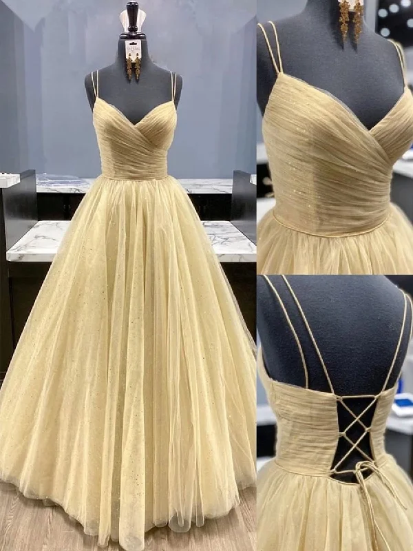 Stylish V Neck Backless Pleated Champagne Prom Dresses 2020, Shiny Open Back Champagne Formal Graduation Evening Dresses Graduation unclassified dresses