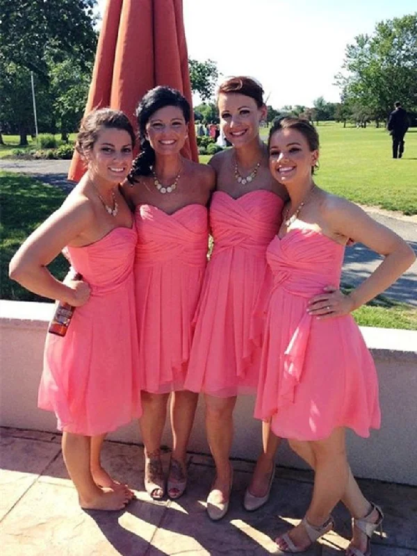 Sweetheart Neck Coral Prom Dresses, Coral Bridesmaid Dresses, Coral Graduation Dress Homecoming Dresses Club unclassified dresses