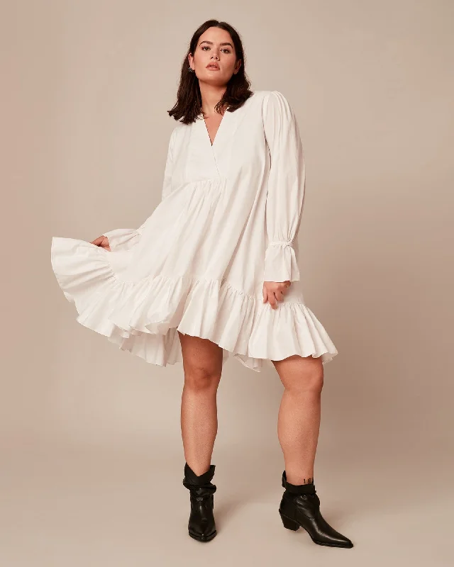 Thistle Poplin Dress | Optic White Off-shoulder unclassified dresses