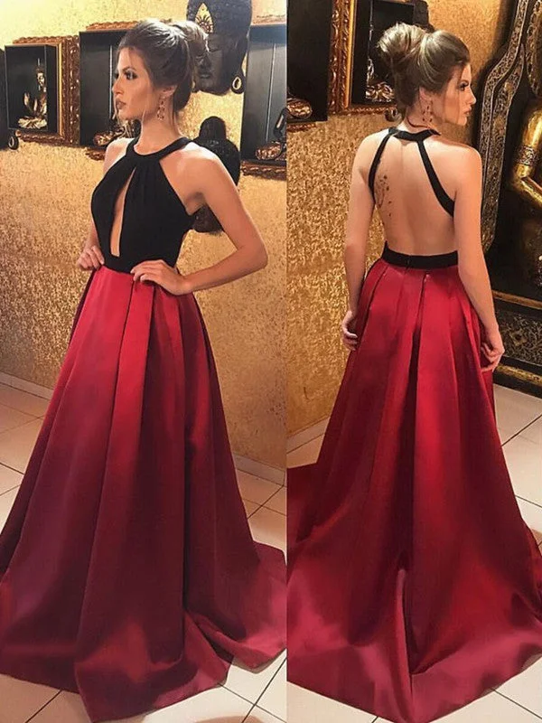 Unique Two Pieces Black Top Backless Burgundy Prom Dresses, Burgundy Formal Dresses, Evening Dresses Vacation unclassified dresses