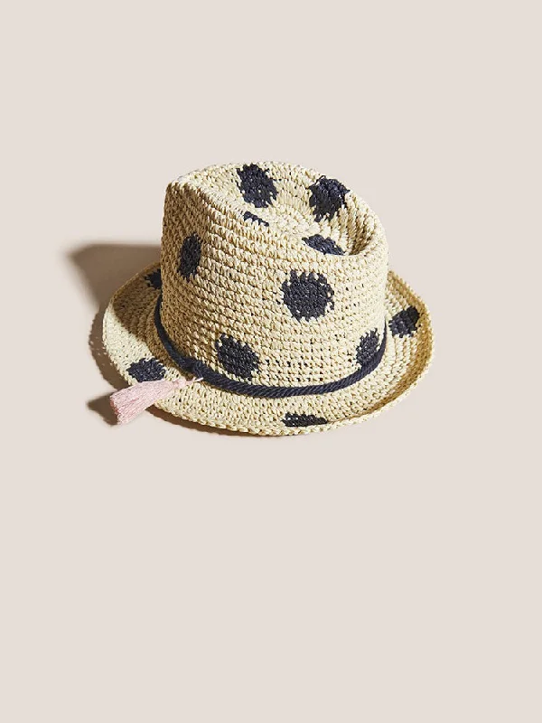 Spot Trilby Hat - Natural Multi Long unclassified dresses