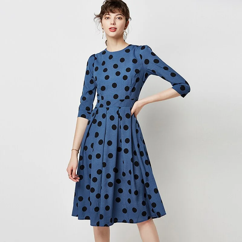 Women Casual Polka Dot Dress A Line Sexy unclassified dresses