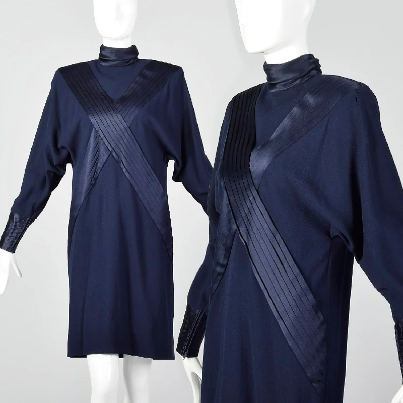 XS-Small Galanos 1980s Navy Dress Holiday unclassified dresses