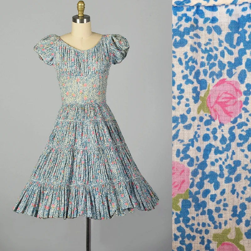 XXS 1950s Blue Day Dress Vintage unclassified dresses