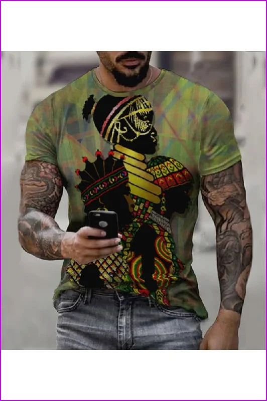 Summer Printed Short Sleeve T-Shirt For Men Plaid Mini Skirt