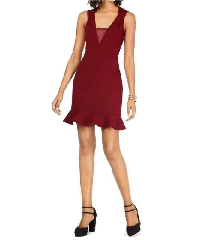 New 19 Cooper Women's Sheath Dress Red Size Small S Lace Back Sleeveless Lace Dress Look