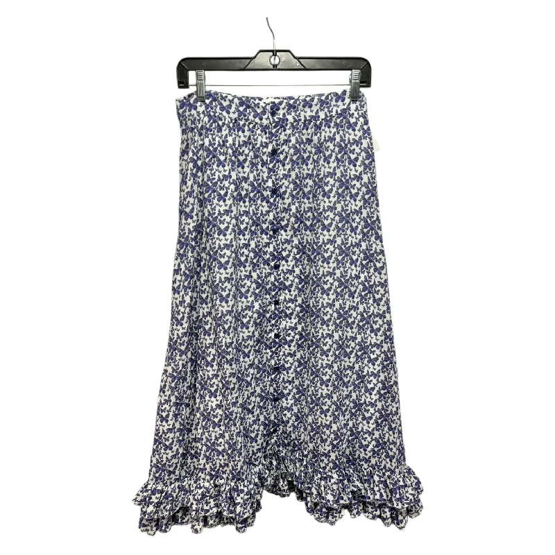 Butterfly Button Down Skirt Maxi By Sunday In Purple, Size: M Soft Pleated Maxi