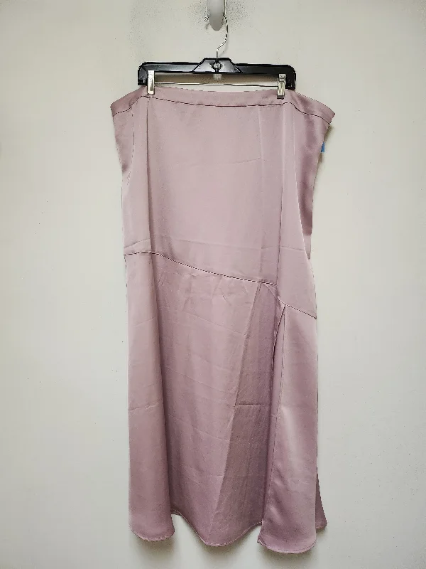 Skirt Maxi By Eloquii In Pink, Size: 20 Soft Pleated Maxi