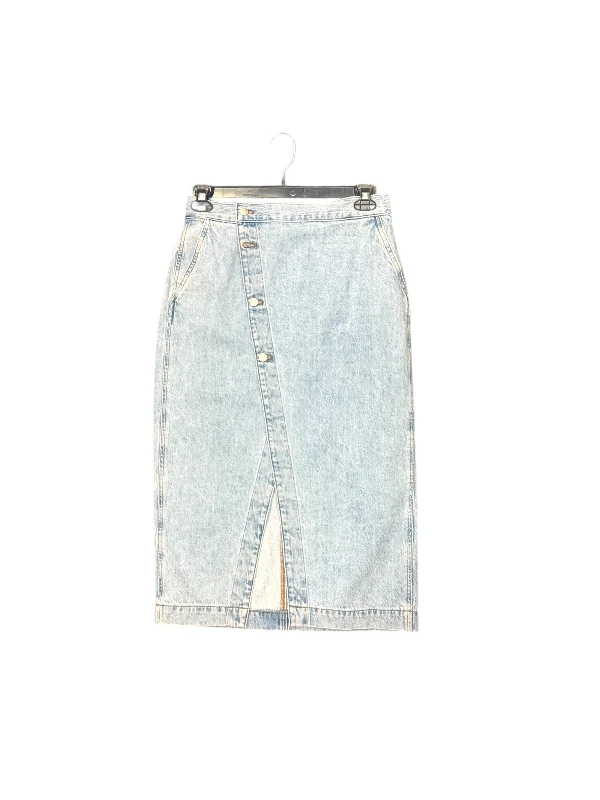 Skirt Maxi By Madewell In Blue Denim, Size: 8 Skirt with Slits