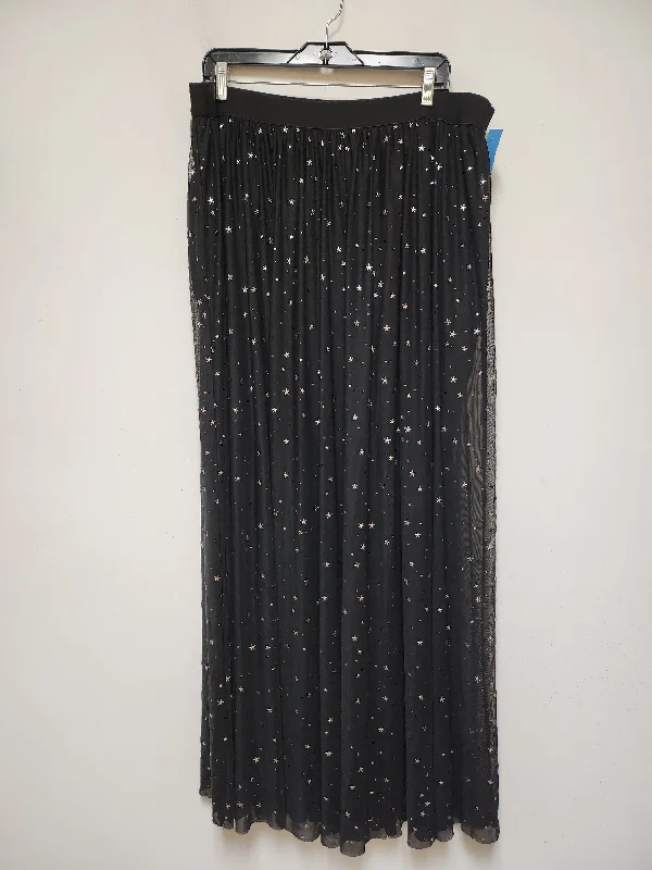 Skirt Maxi By Shein In Black & Silver, Size: 26 Printed Long Skirt