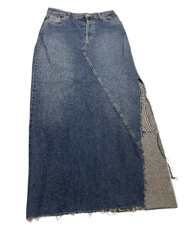 Skirt Maxi By Top Shop In Blue, Size: 8 Embellished Maxi Skirt