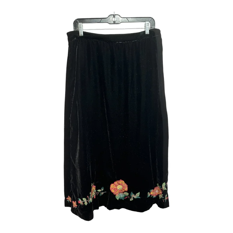 Velvet Embroidered Skirt Maxi By April Carnell In Black, Size: M Embellished Maxi Skirt