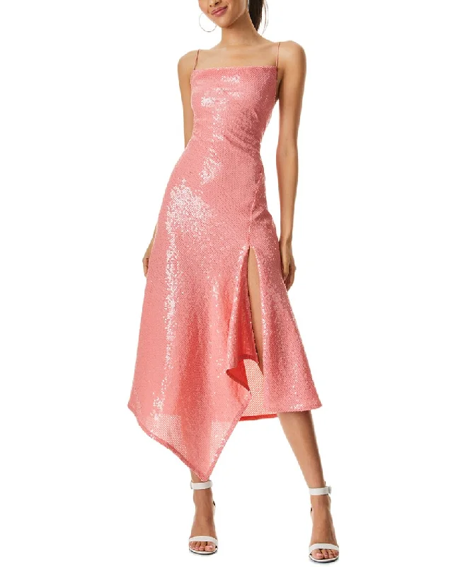 alice + olivia Harmony Sequin Asymmetrical Dress Sequin Dress Sparkle