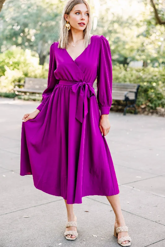 All About You Magenta Purple Midi Dress Button-front Midi Skirt