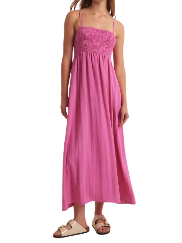 Beachside Midi Dress In Heartbreaker Pink Tulle A-line Skirt