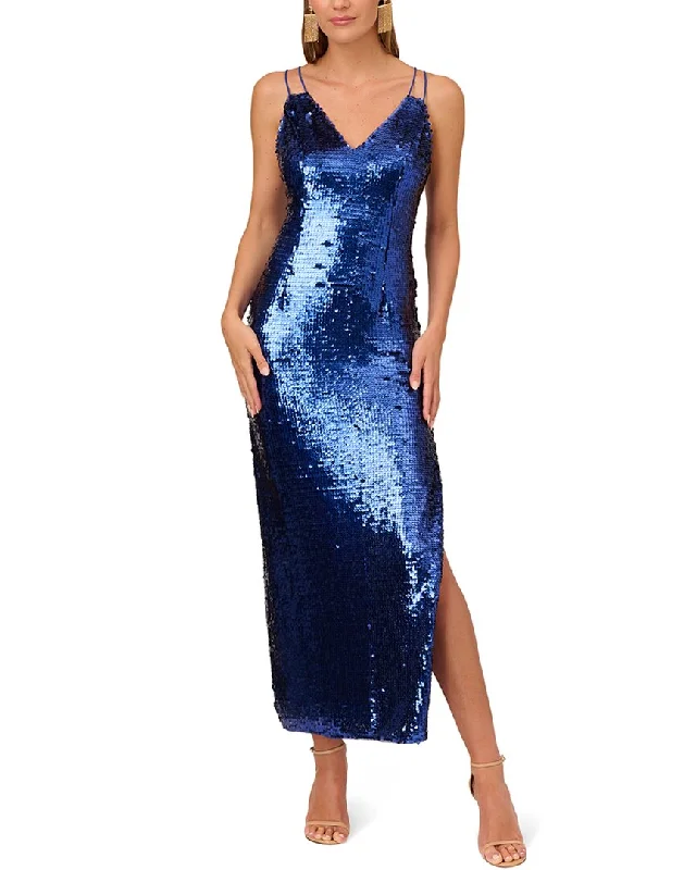 Liv Foster Sequin V-Neck Column Gown Lush Sequin Dress