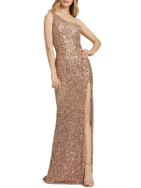 Womens Sequined Cut-Out Evening Dress Sequin Dress Trendy