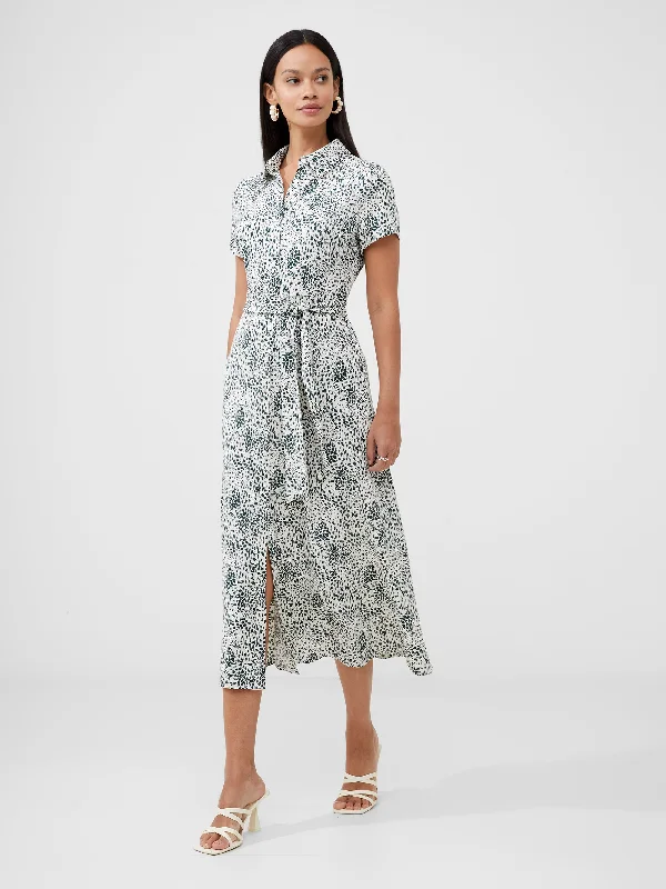 Printed Short Sleeve Shirt Dress Dress Shirt Chic